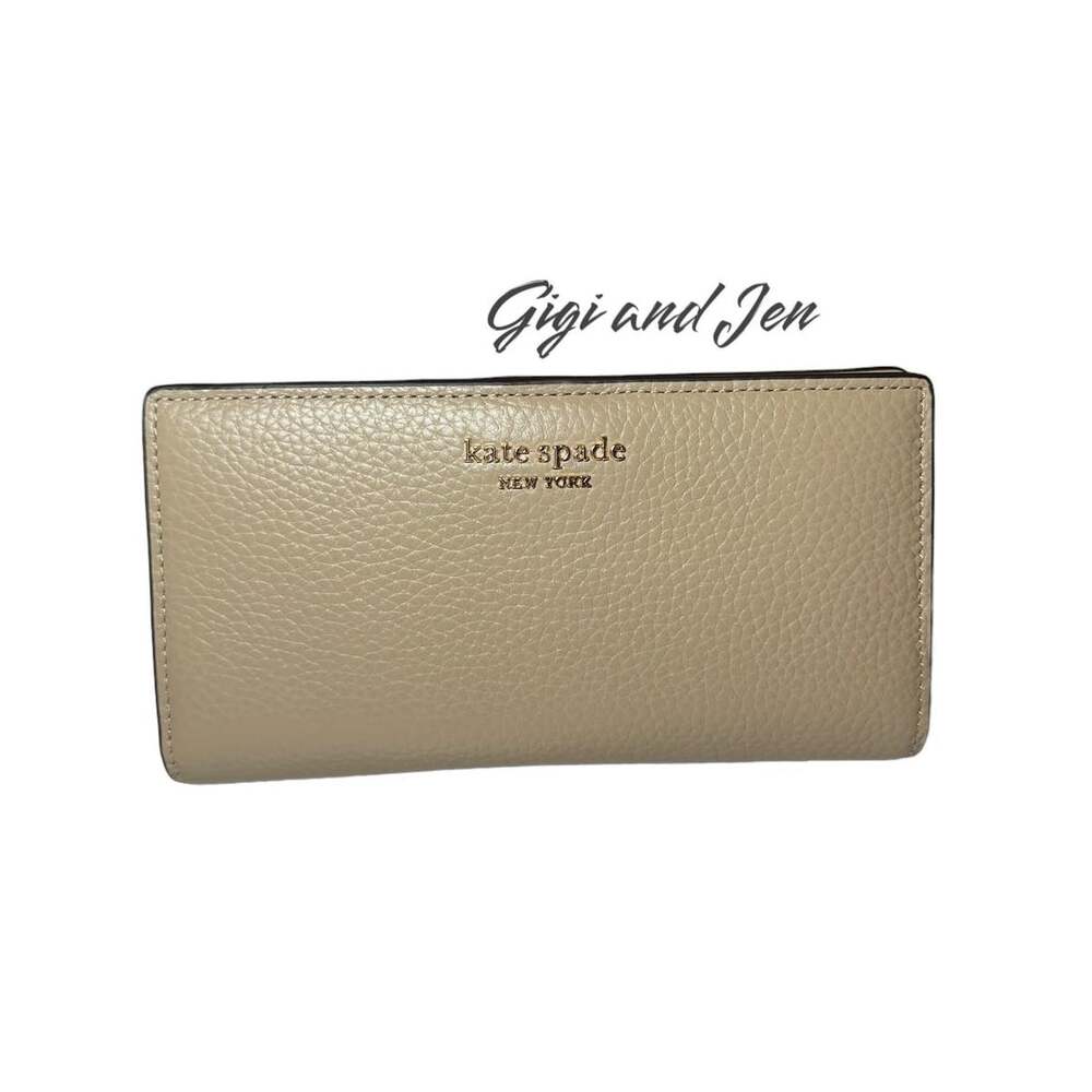 Kate spade Veronica Pebbled Leather Slim Bifold Wallet in Timeless
